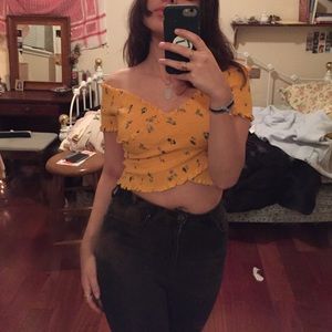 off the shoulder wrap top